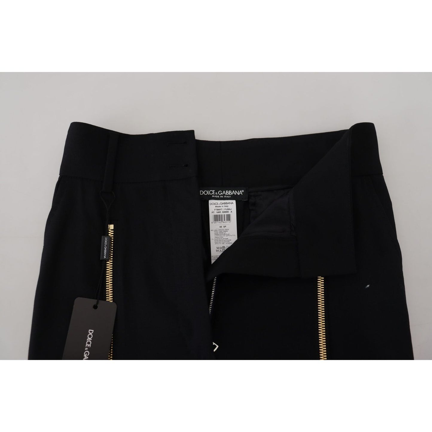 Dolce & Gabbana Elegant High Waist Tapered Wool Pants Dolce & Gabbana