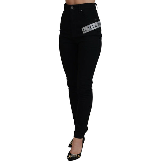 Dolce & Gabbana Chic High Waist Slim Fit Black Jeans Dolce & Gabbana