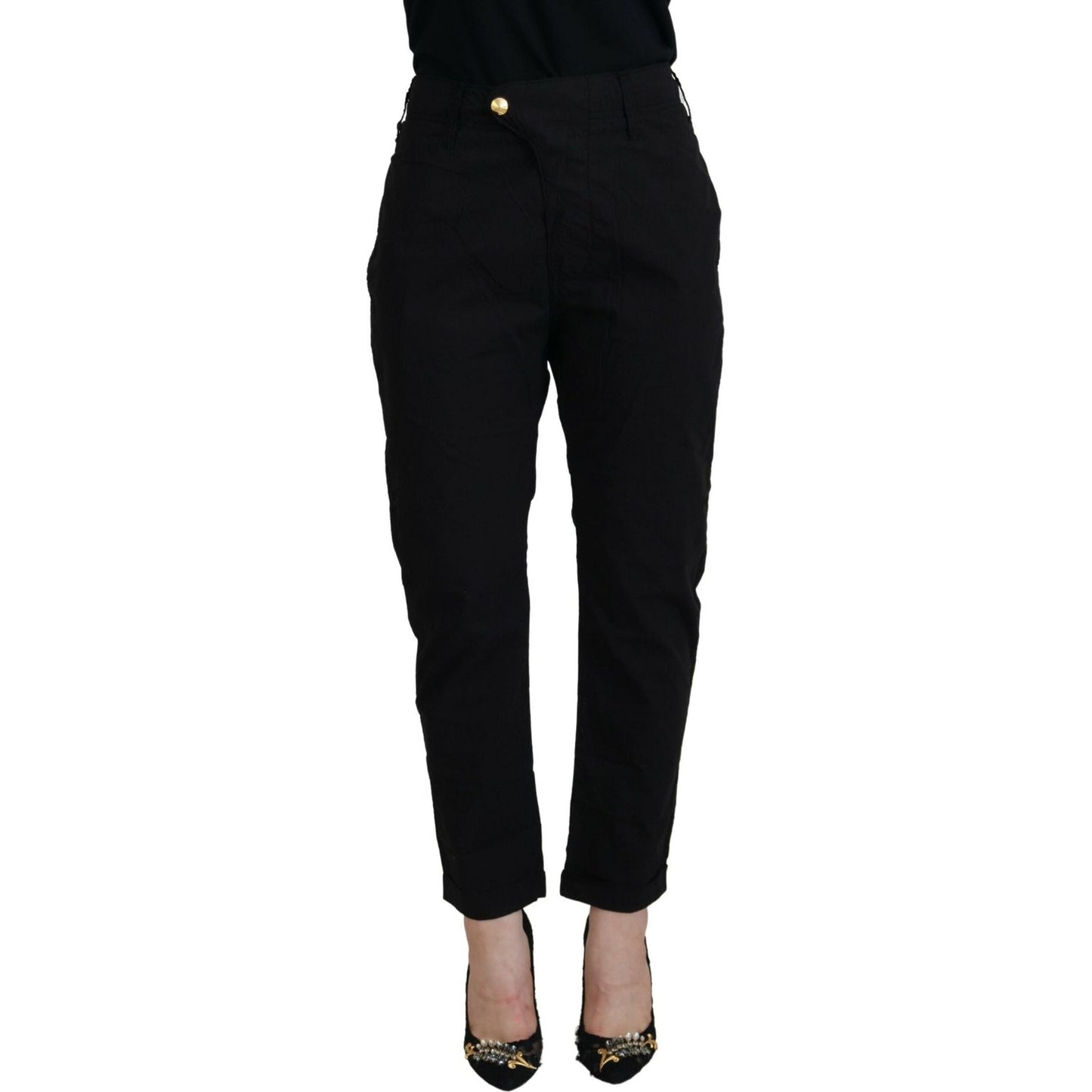 CYCLE Chic Tapered Black Cotton Pants CYCLE