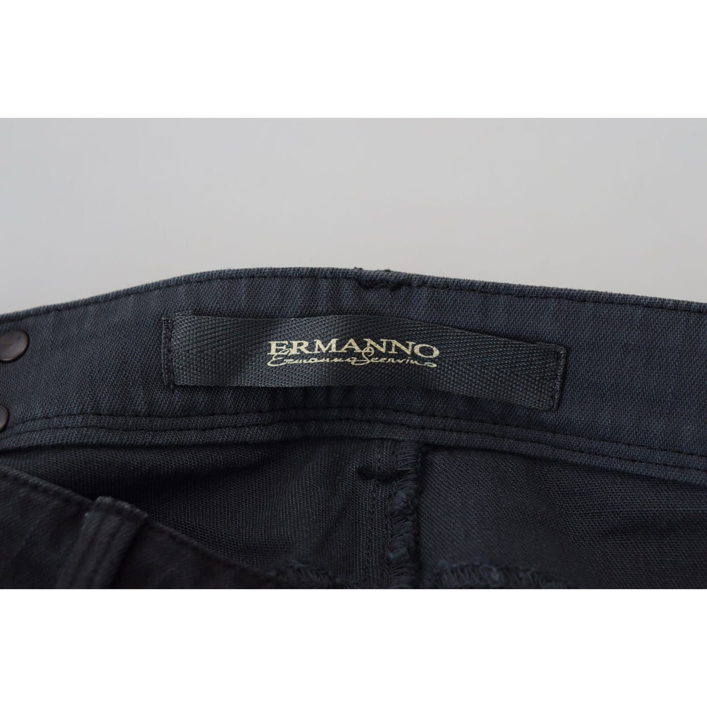 Ermanno Scervino Chic Low Waist Black Skinny Jeans Ermanno Scervino