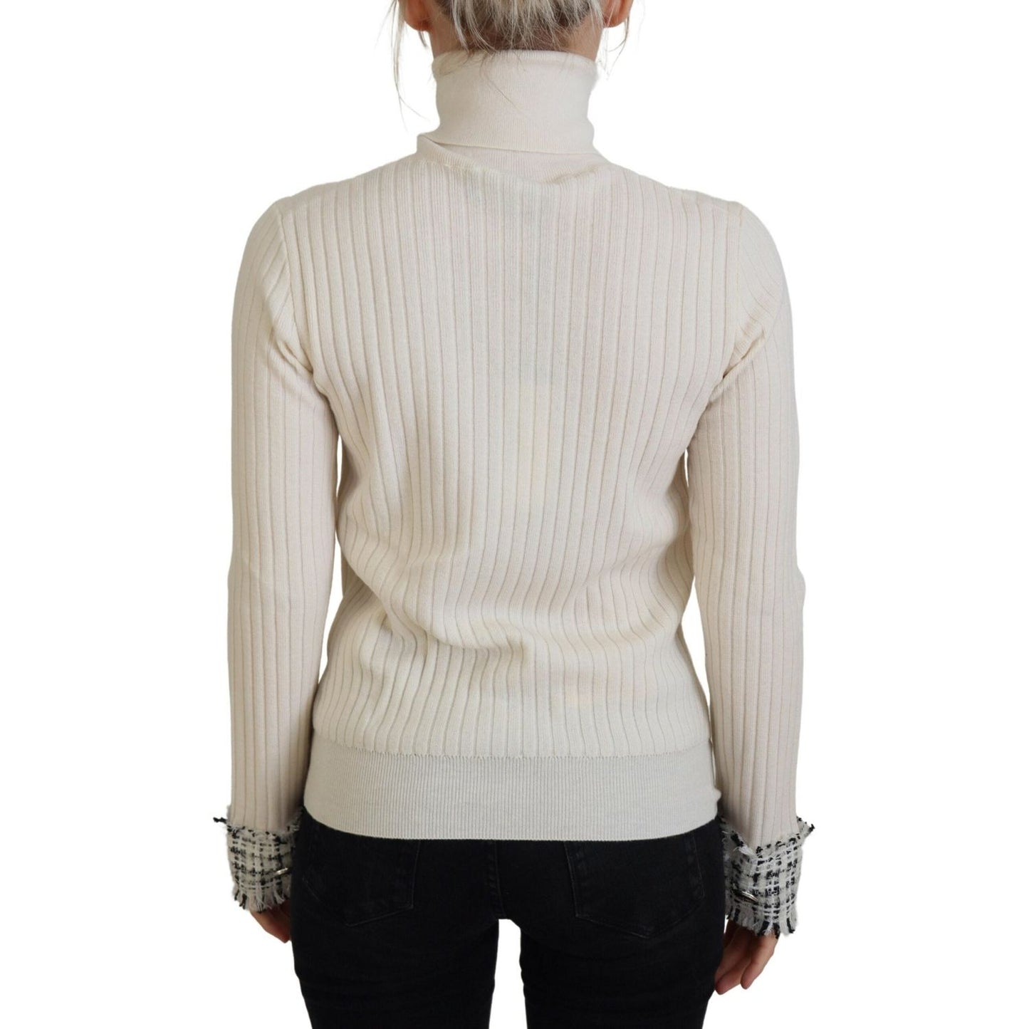 Dolce & Gabbana Ivory Turtleneck Wool Blend Sweater Dolce & Gabbana