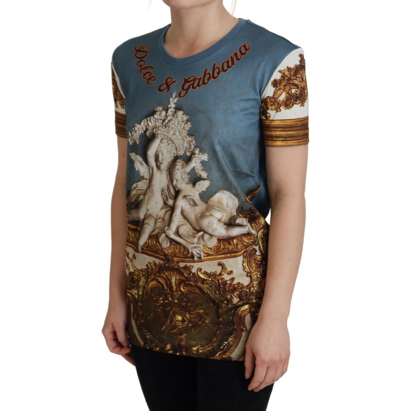 Dolce & Gabbana Chic Angel Print Casual Cotton Tee Dolce & Gabbana