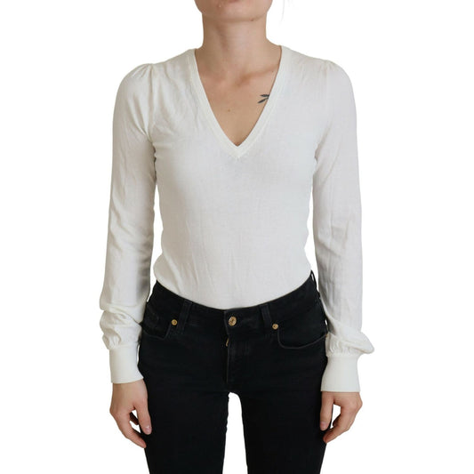 Patrizia Pepe Chic Ivory Casual Blouse Patrizia Pepe