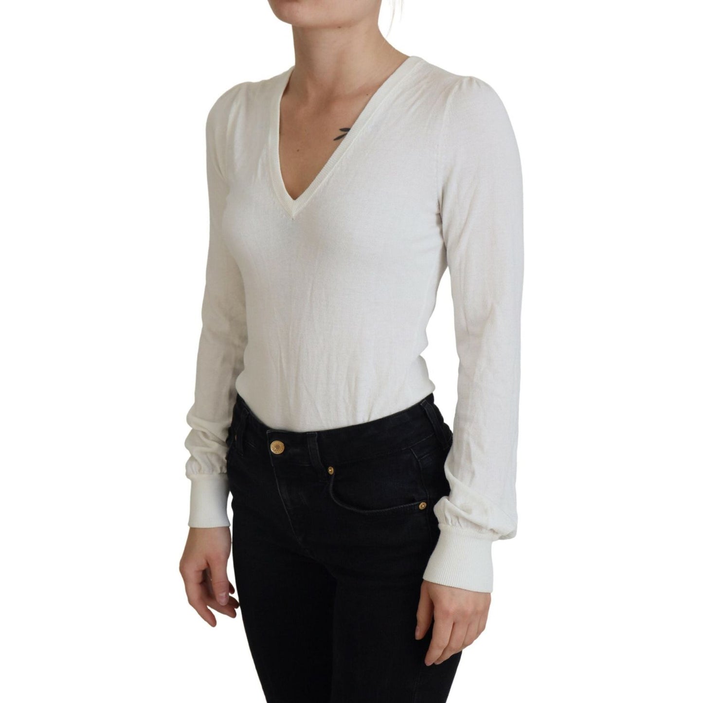 Patrizia Pepe Chic Ivory Casual Blouse Patrizia Pepe