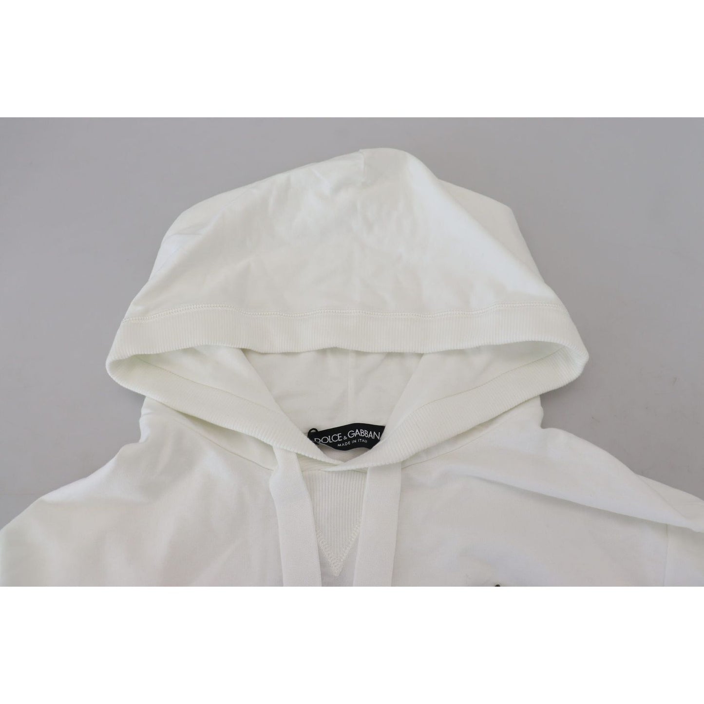 Dolce & Gabbana Elegant White Logo Hooded Sweatshirt Dolce & Gabbana