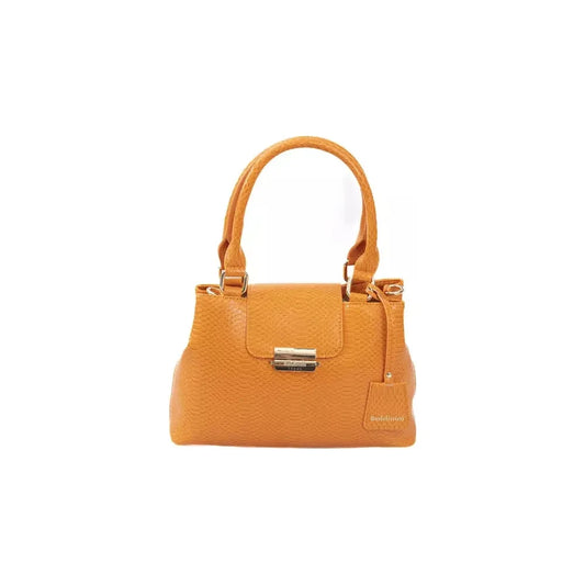 Baldinini Trend Chic Orange Shoulder Flap Bag with Golden Accents Baldinini Trend