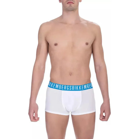 Bikkembergs White Cotton Men's Trunk Underwear