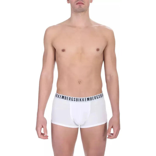 Bikkembergs White Cotton Men Underwear Trunk Pack Bikkembergs