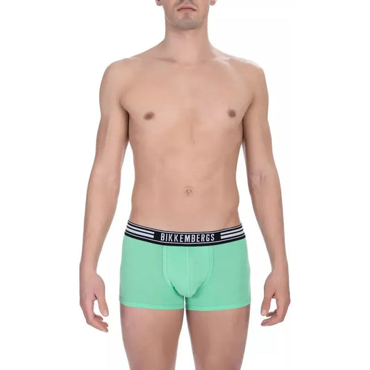 Bikkembergs Green Cotton Men Underwear Trunk Pack Bikkembergs