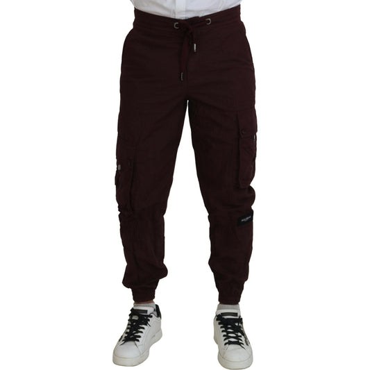 Dolce & Gabbana Elegant Burgundy Cotton Jogger Pants Dolce & Gabbana