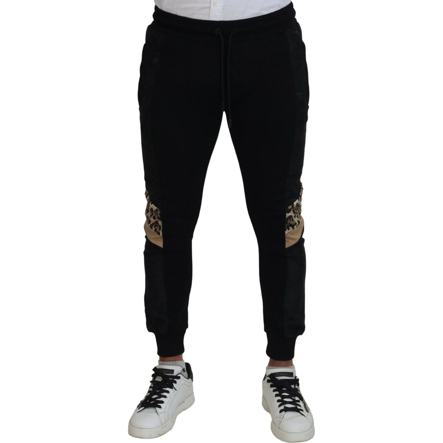 Dolce & Gabbana Black Polyester Skinny Jogger Men Pants