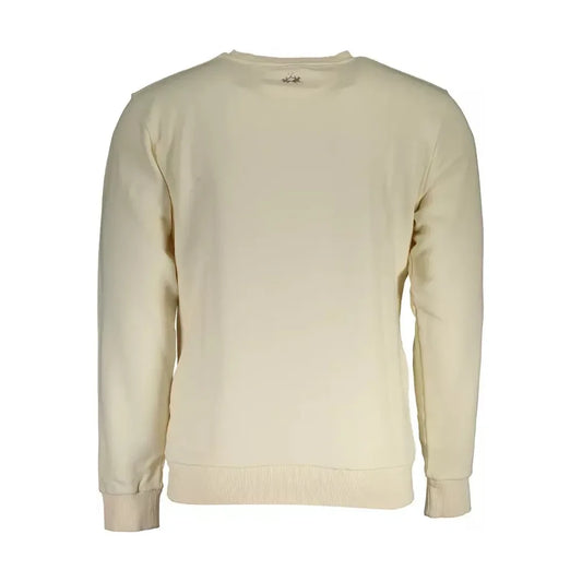 La Martina White Cotton Men Sweater La Martina