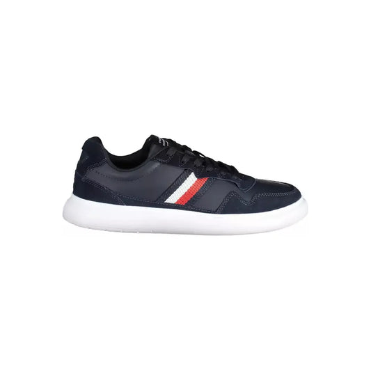 Tommy Hilfiger Blue Leather Men Sneaker Tommy Hilfiger