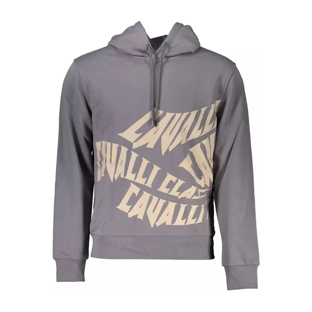 Cavalli Class Gray Cotton Men Sweater Cavalli Class