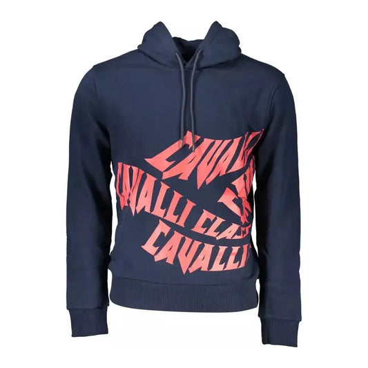 Cavalli Class Blue Cotton Men Sweater Cavalli Class