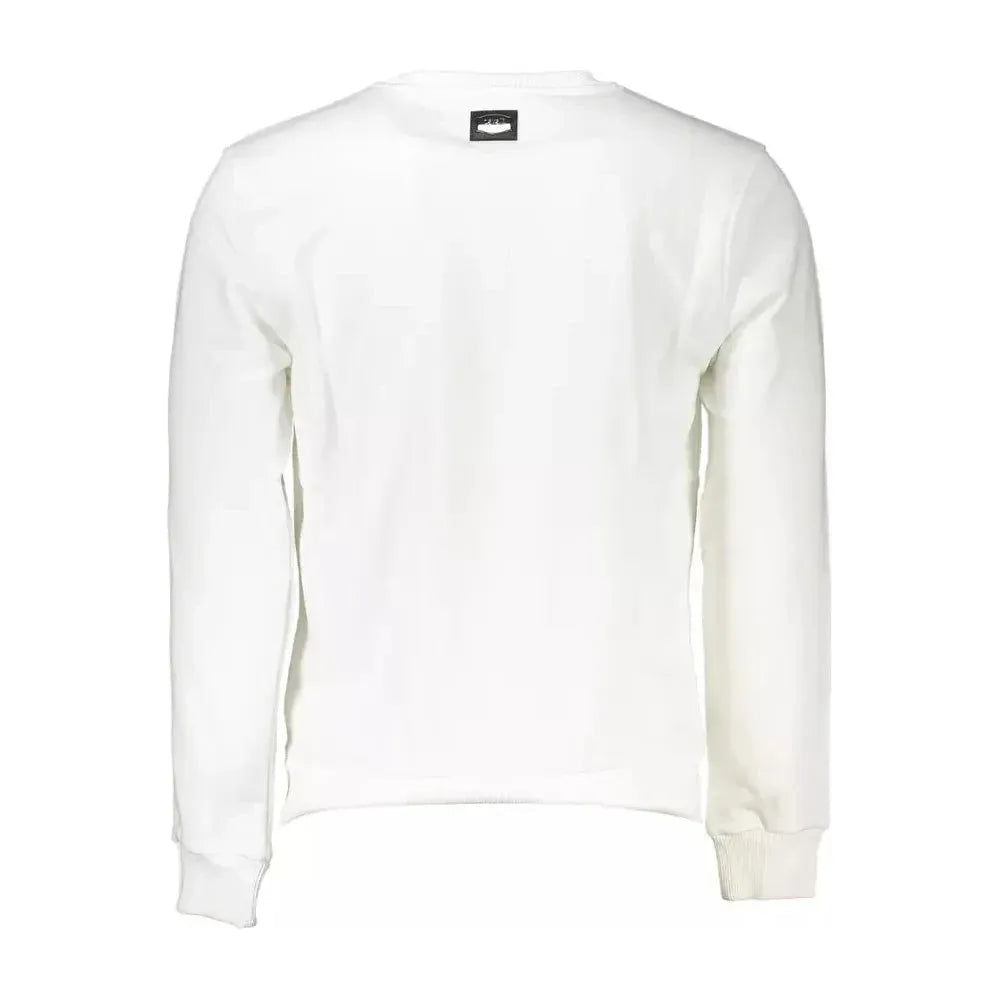 Cavalli Class White Cotton Men Sweater Cavalli Class