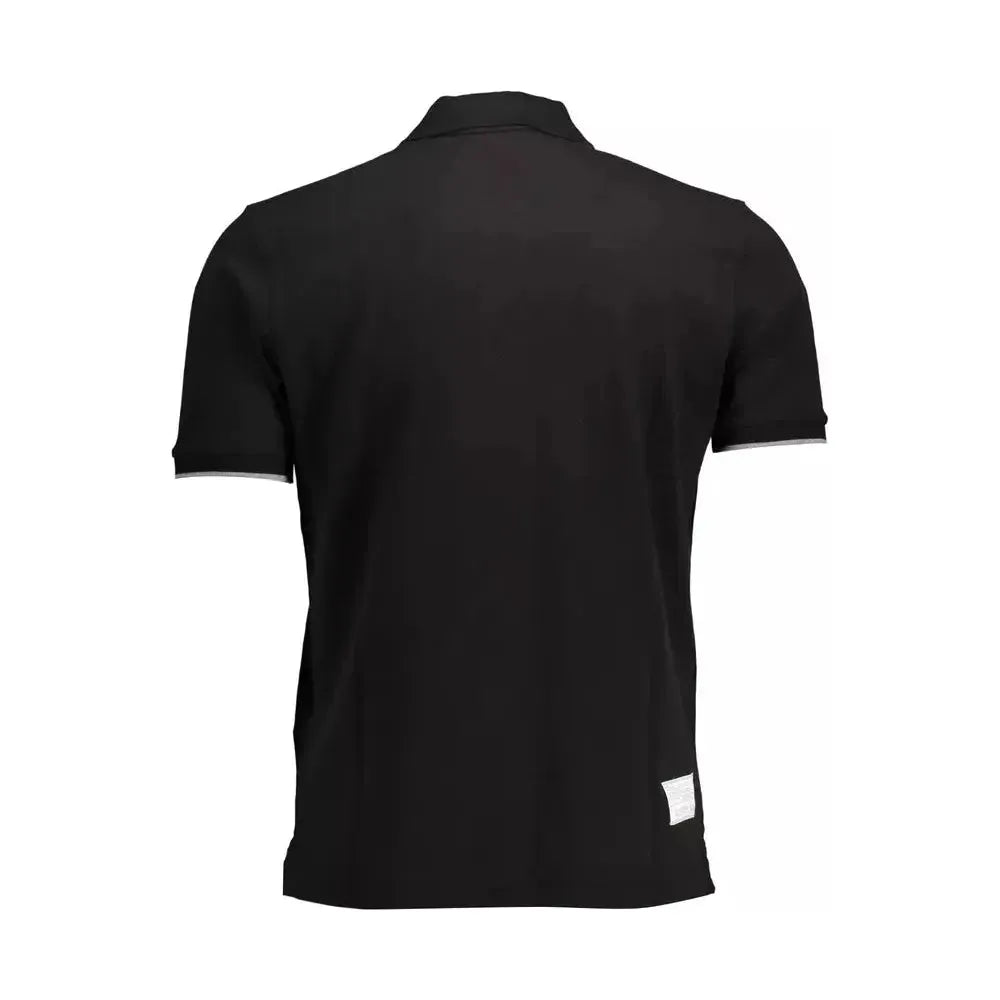 La Martina Black Cotton Men Polo Shirt La Martina