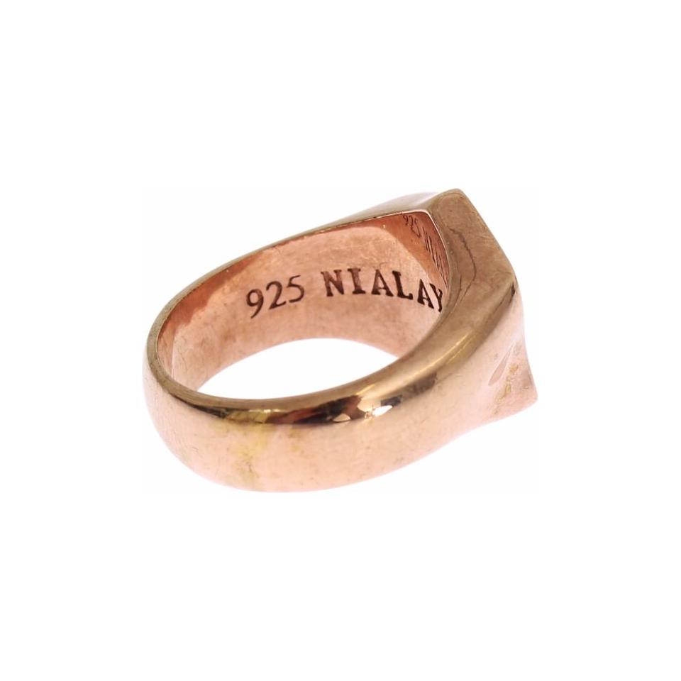 Nialaya Chic Pink Gold Plated Sterling Silver Ring Nialaya