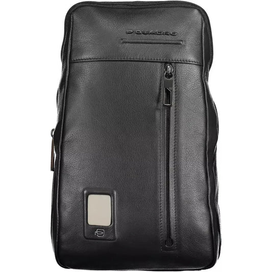 Piquadro Black Leather Men Shoulder Bag Piquadro