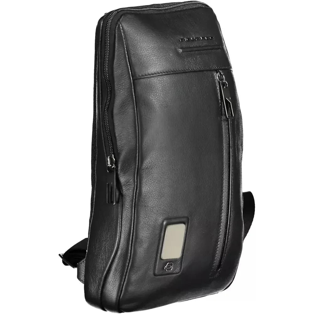 Piquadro Black Leather Men Shoulder Bag Piquadro