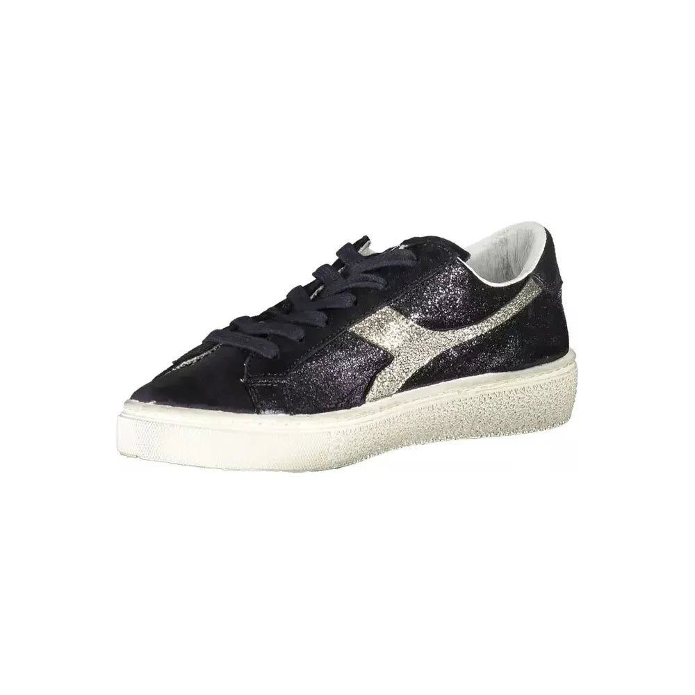 Diadora Black Leather Women Sneaker Diadora