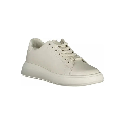 Calvin Klein Beige Leather Women Sneaker Calvin Klein