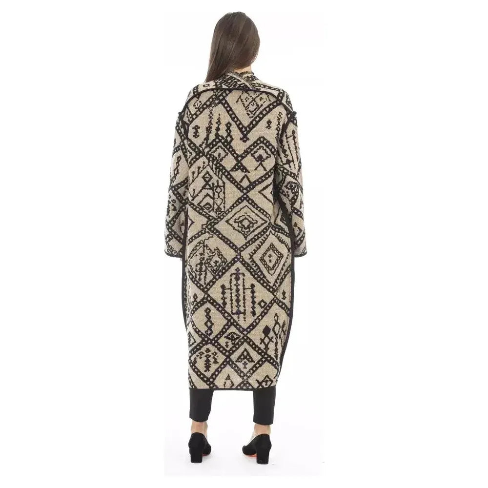 Alpha Studio Brown Acetate Women Coat Alpha Studio