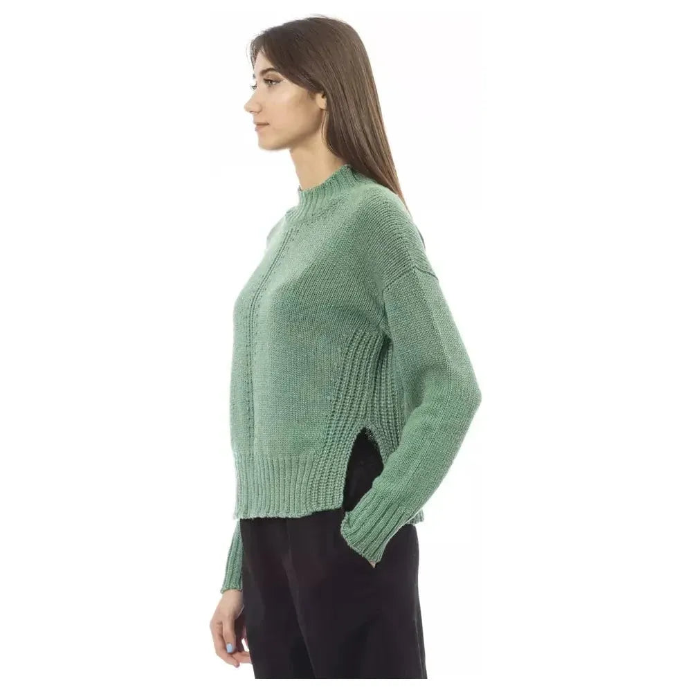 Alpha Studio Green Wool Women Sweater Alpha Studio