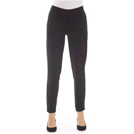 Alpha Studio Black Polyester Women Pant Alpha Studio