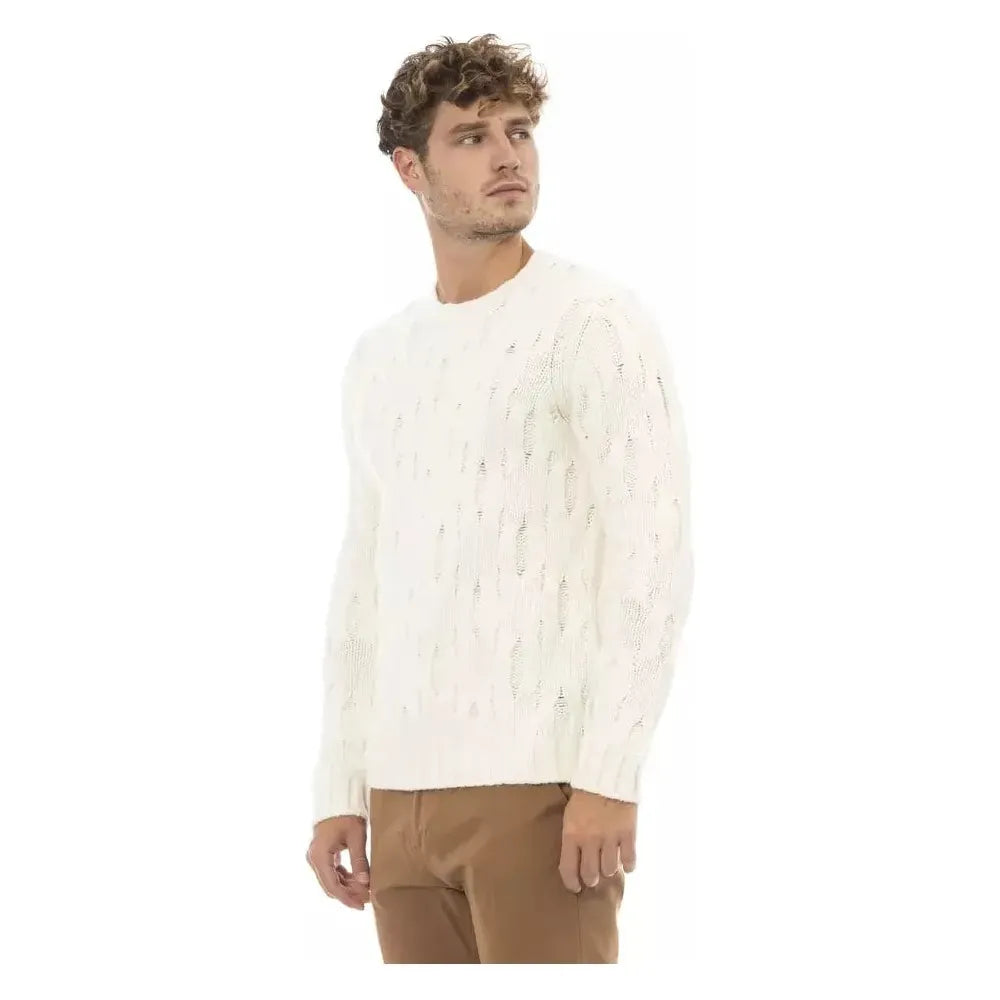 Alpha Studio Beige Wool Men Sweater Alpha Studio