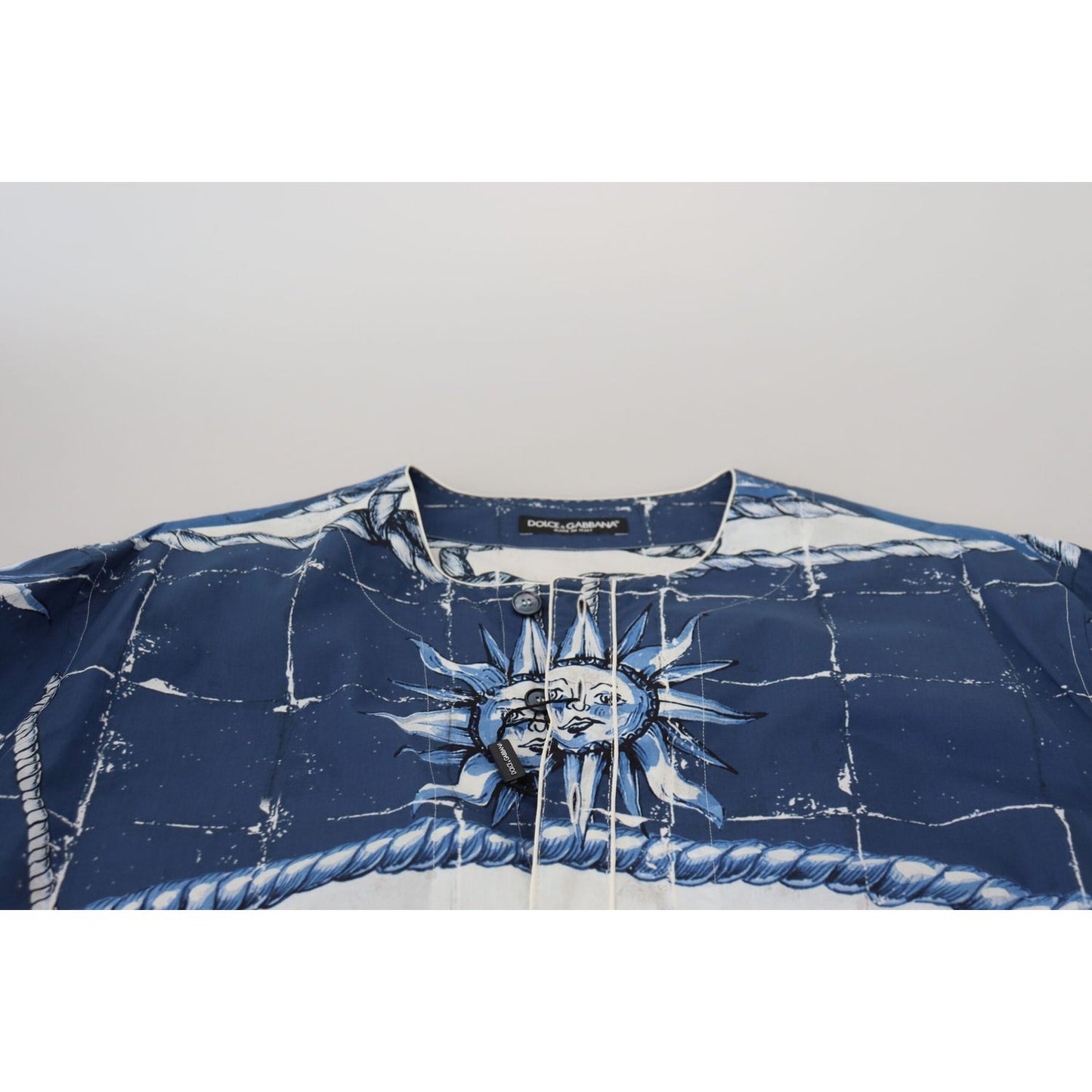 Dolce & Gabbana Majestic Blue Cotton-Silk Thobe Robe Dolce & Gabbana