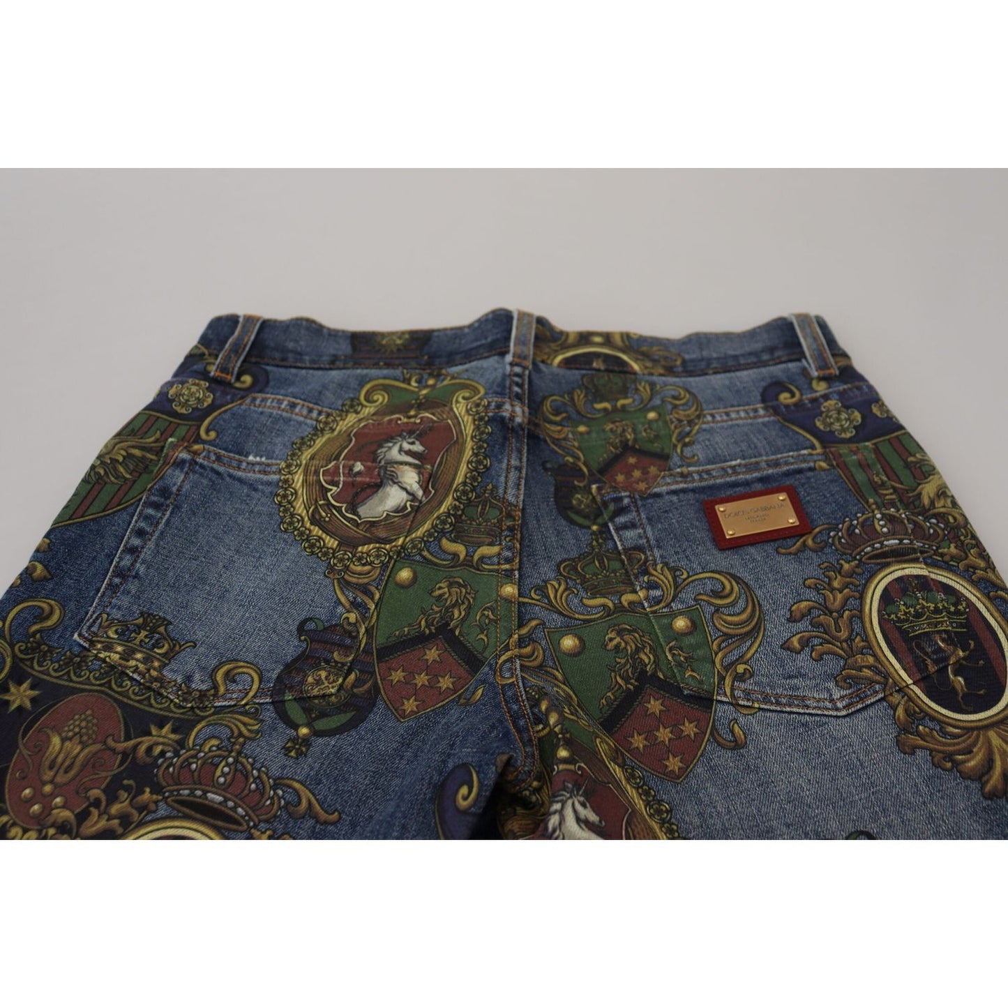 Dolce & Gabbana Elegant Slim-Fit Printed Denim Jeans Dolce & Gabbana