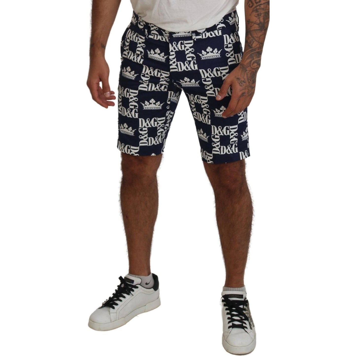 Dolce & Gabbana Casual Crown Print Chinos Shorts Dolce & Gabbana