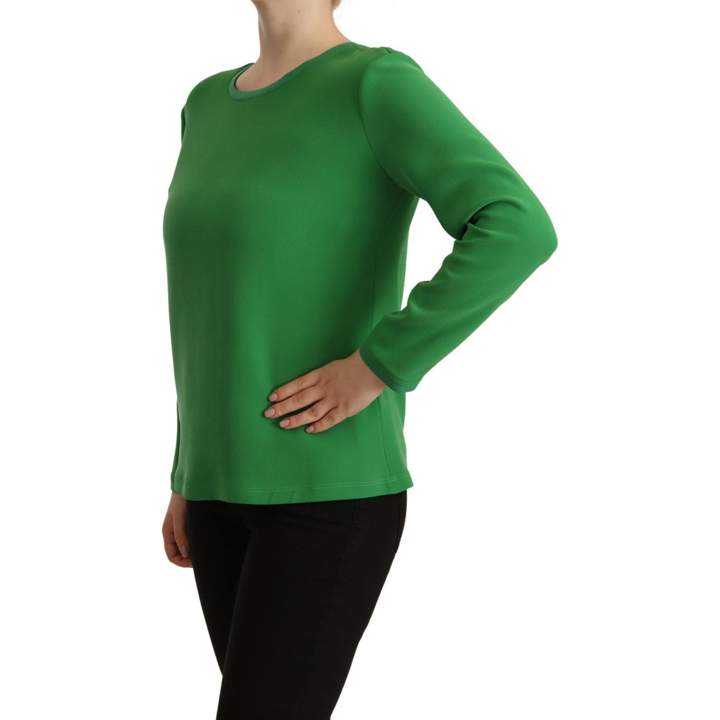 Armani Elegant Silk Long Sleeve Sweater in Lush Green Armani