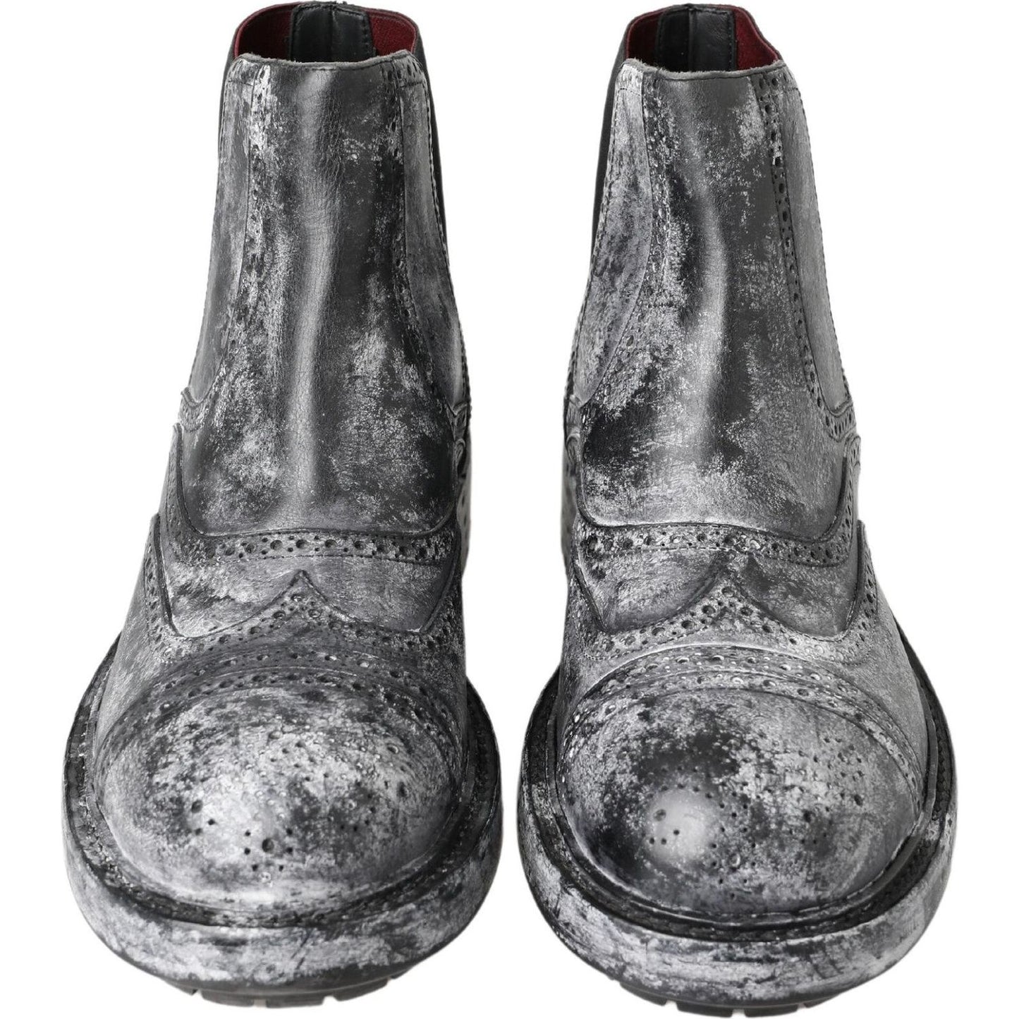 Dolce & Gabbana Elegant Black Faded Chelsea Ankle Boots Dolce & Gabbana