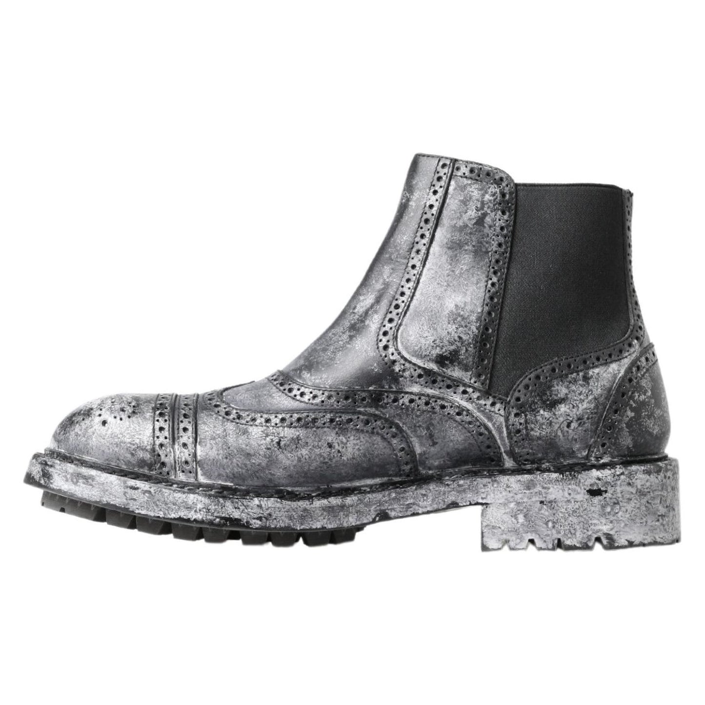 Dolce & Gabbana Elegant Black Faded Chelsea Ankle Boots Dolce & Gabbana