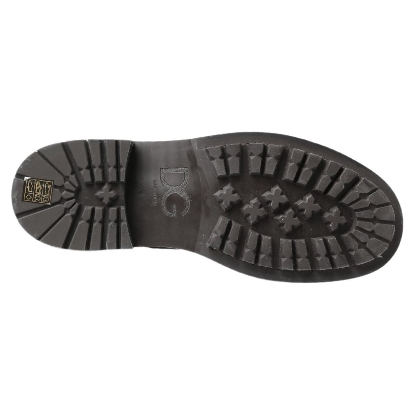 Dolce & Gabbana Black Gray Leather Mid Calf Boots Shoes