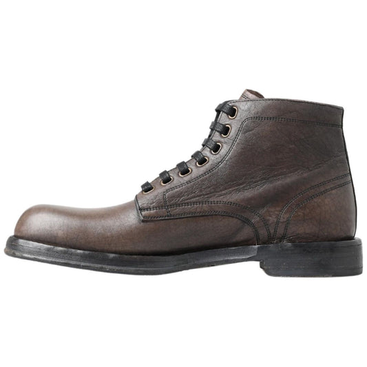 Dolce & Gabbana Elegant Horse Leather Lace-Up Boots Dolce & Gabbana