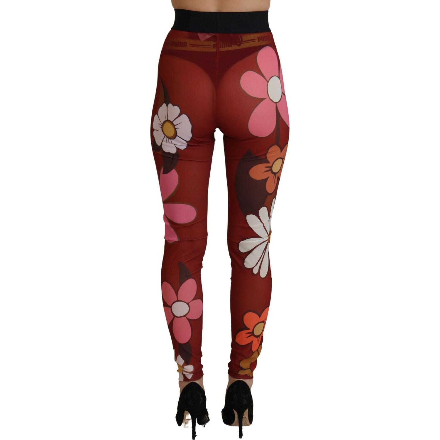 Dolce & Gabbana Floral Red High Waist Leggings