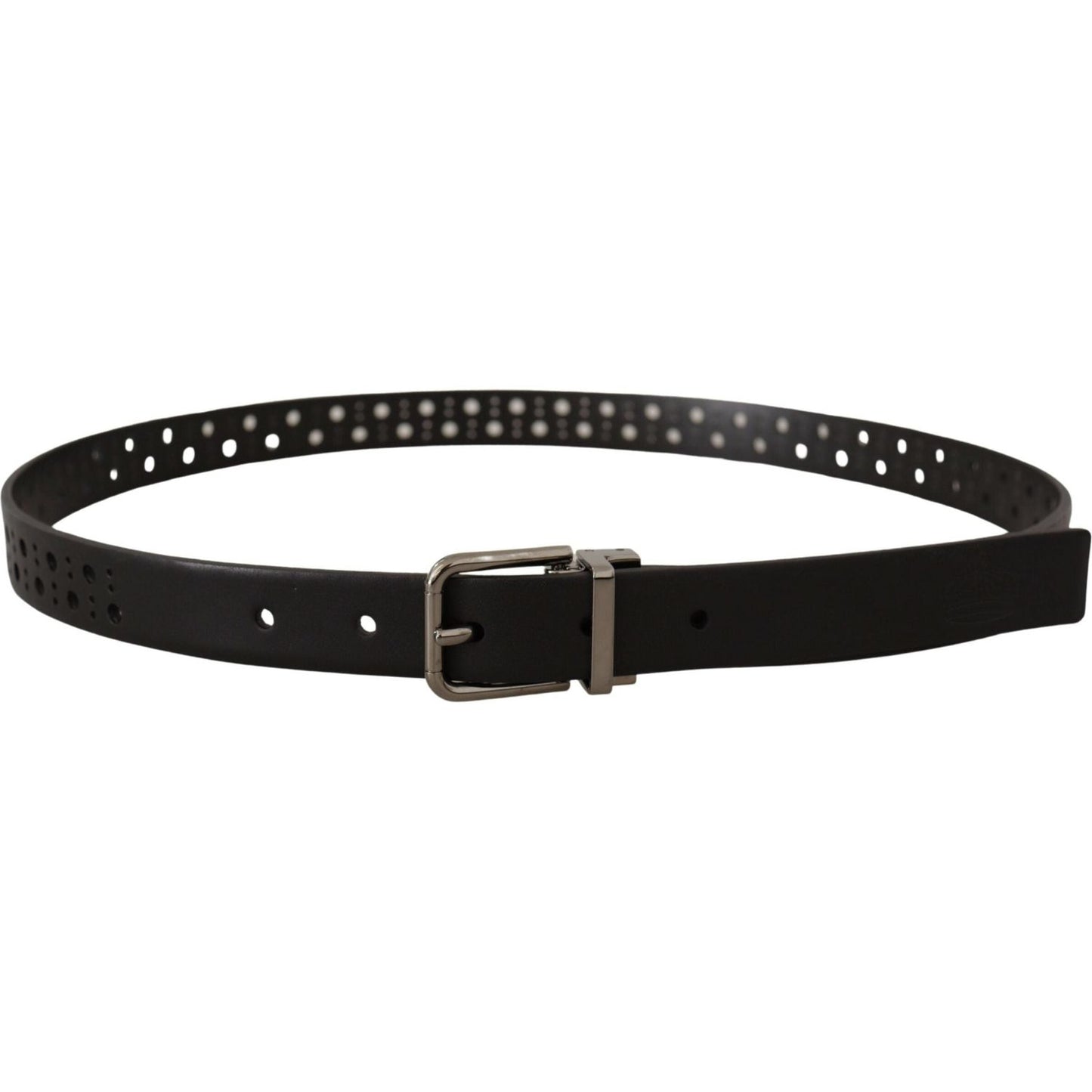 Dolce & Gabbana Elegant Black Leather Belt with Metal Buckle Dolce & Gabbana