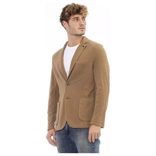 Distretto12 Classic Brown Cotton Blend Jacket Distretto12