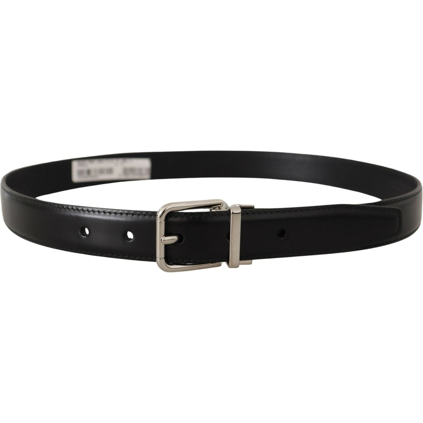 Dolce & Gabbana Sleek Black Leather Belt with Metal Buckle Dolce & Gabbana