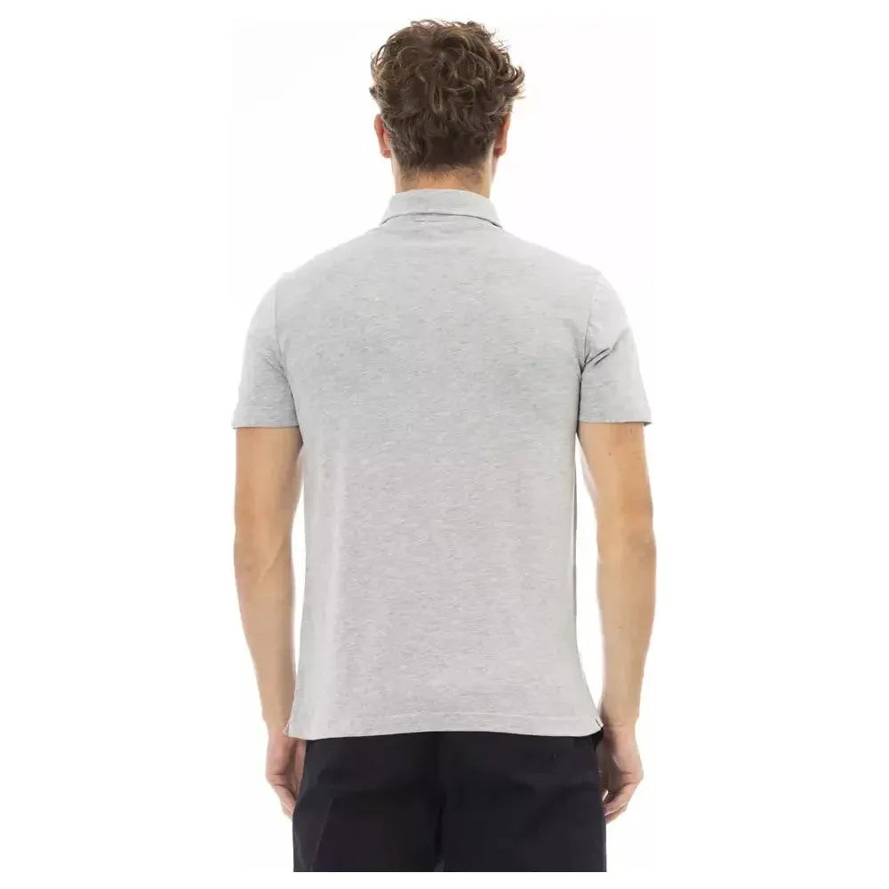 Baldinini Trend Gray Cotton Men Polo Baldinini Trend