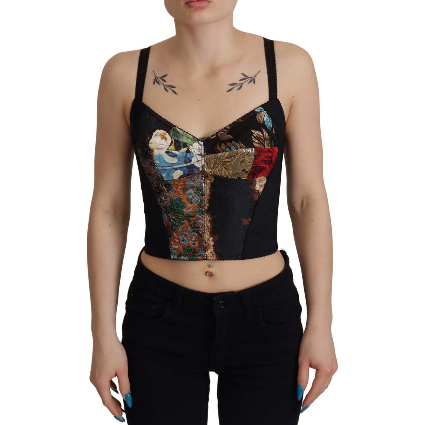 Dolce & Gabbana Elegant Floral Corset Top Blouse Dolce & Gabbana