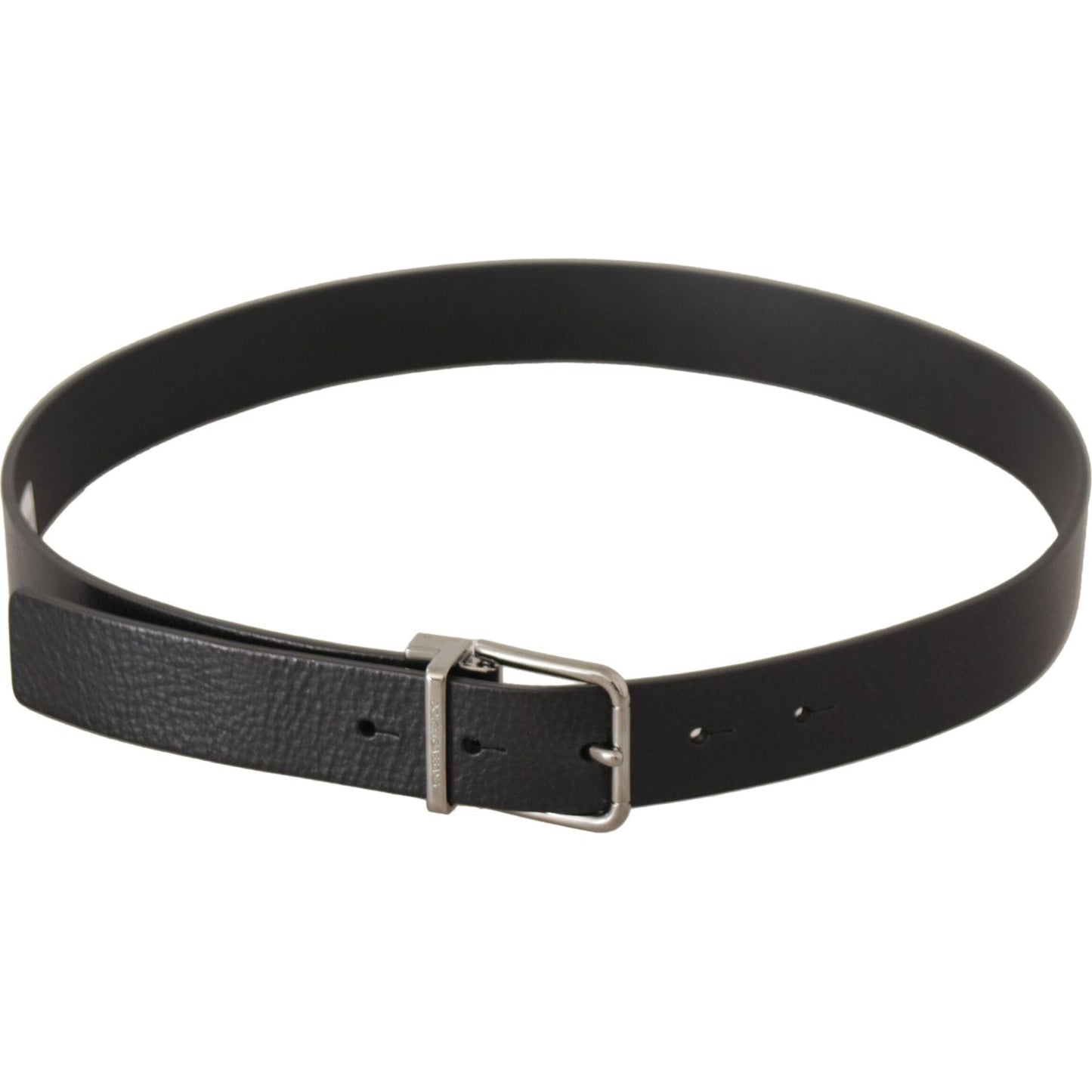 Dolce & Gabbana Elegant Black Leather Belt with Metal Buckle Dolce & Gabbana