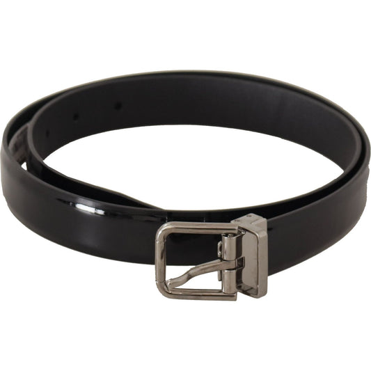 Dolce & Gabbana Elegant Black Leather Belt with Metal Buckle Dolce & Gabbana