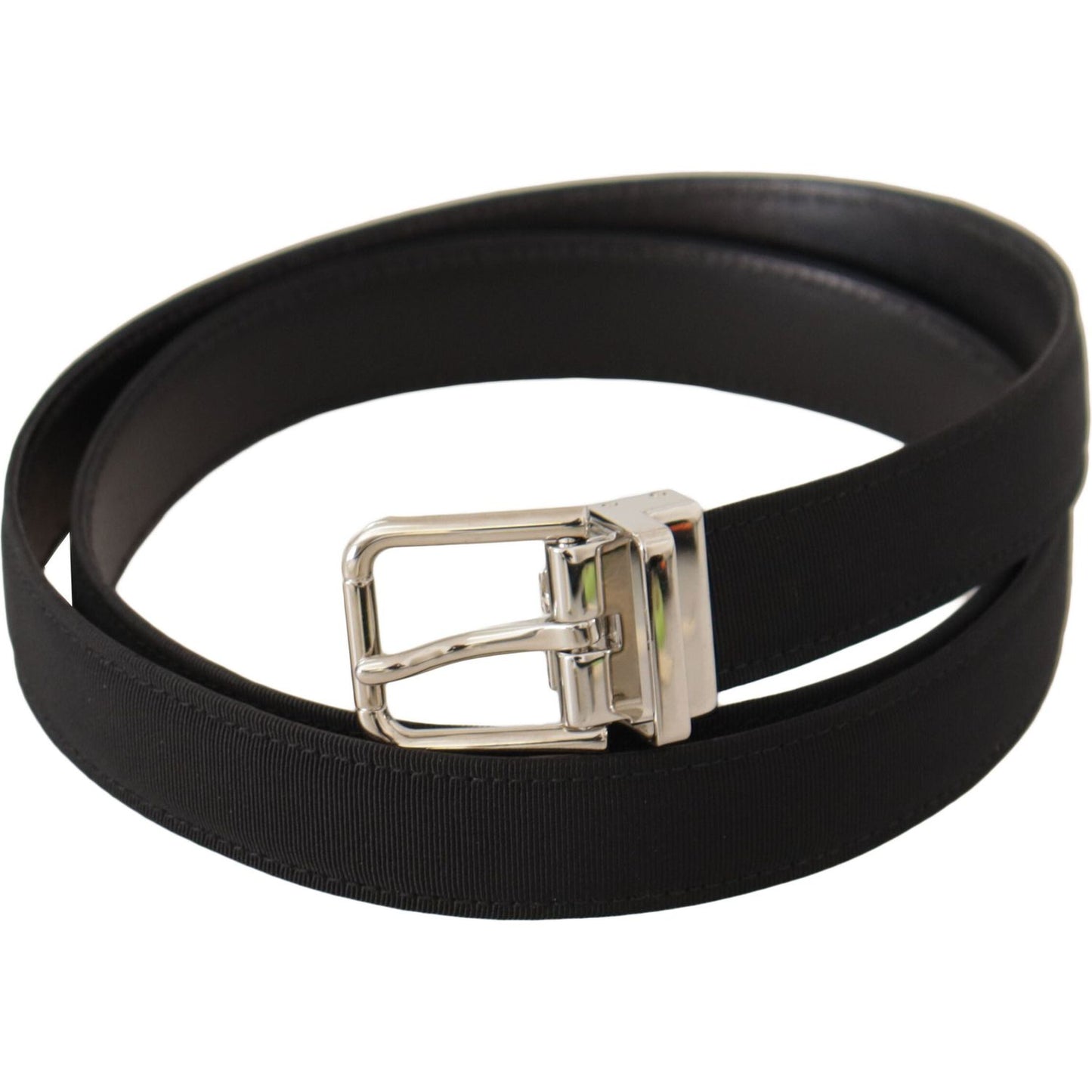 Dolce & Gabbana Elegant Black Canvas and Leather Belt Dolce & Gabbana