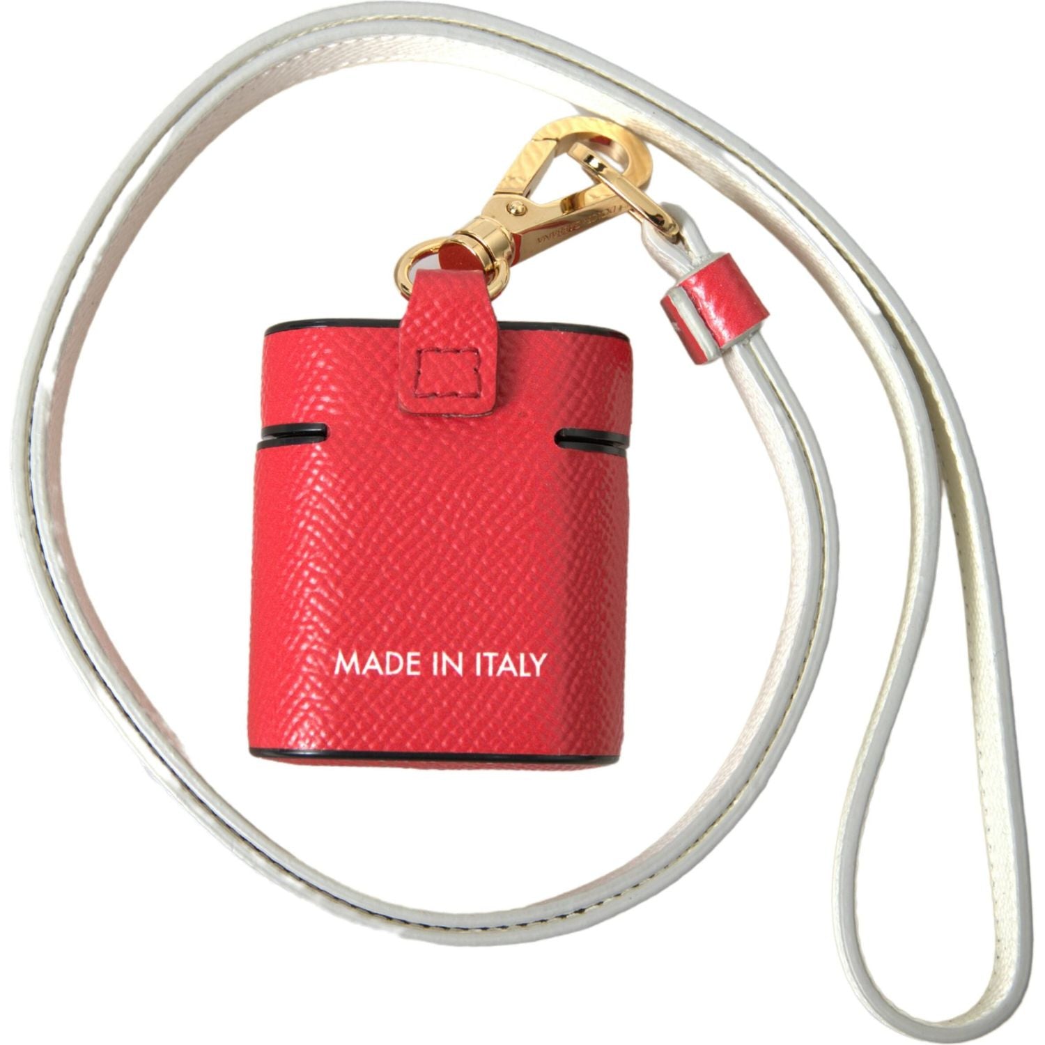 Dolce & Gabbana Elegant Red Calf Leather Airpods Case