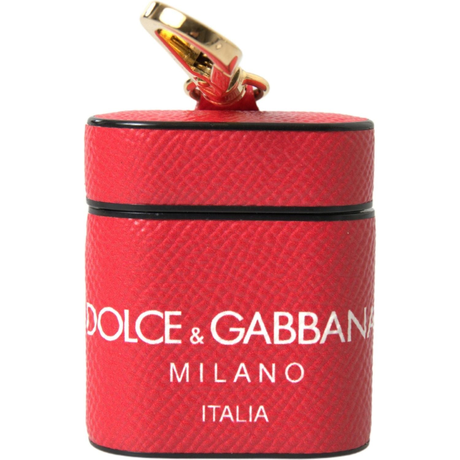 Dolce & Gabbana Elegant Red Calf Leather Airpods Case