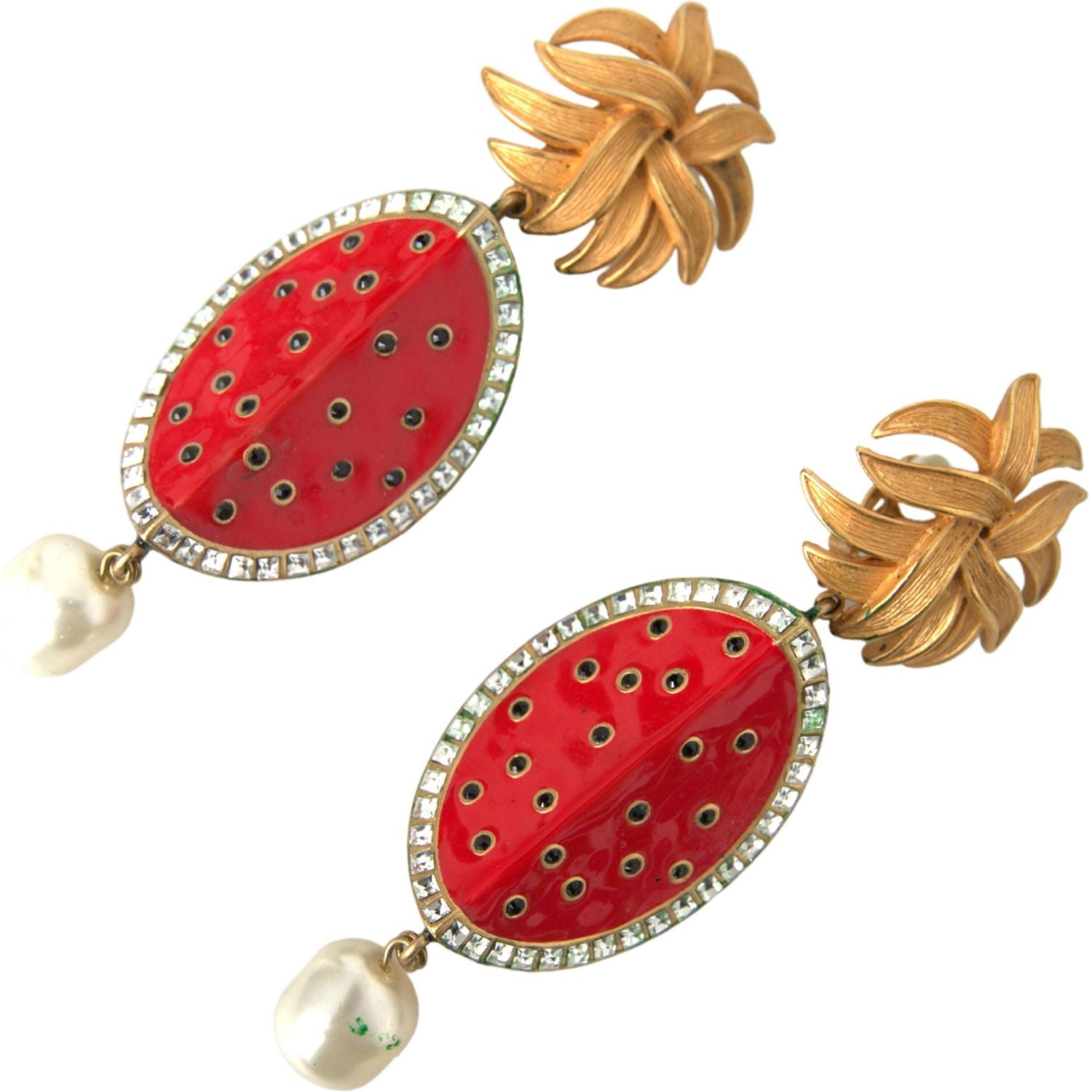 Dolce & Gabbana Radiant Red Watermelon Clip-On Earrings